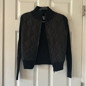 NWOT MADDEN GIRL Black Mockneck Zip Cardigan Puffer Jacket